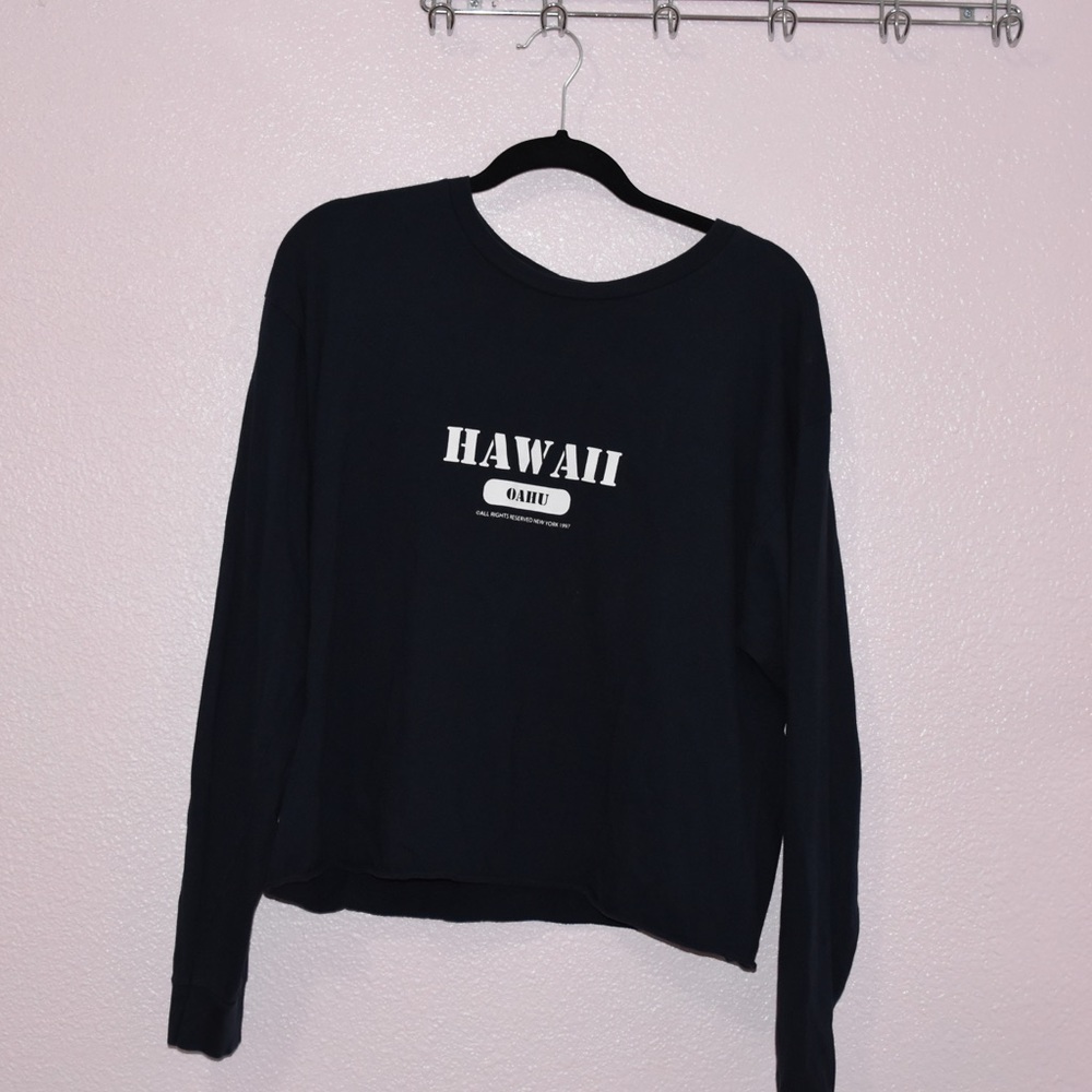 navy brandy melville long sleeve shirt
